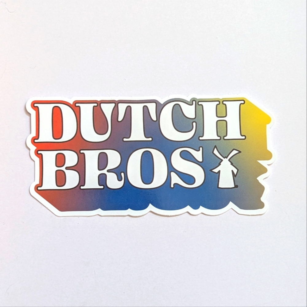 Dutch Bros Red, Blue, and Yellow Sticker